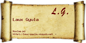 Laux Gyula névjegykártya