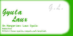 gyula laux business card
